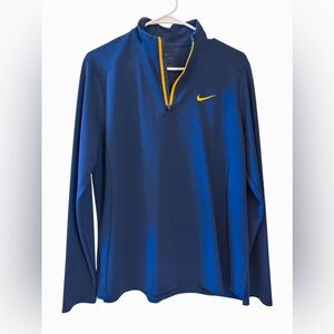 Nike Dri Fit 1/4 Zip Pullover Size L Blue Athletic Running Top NWOT